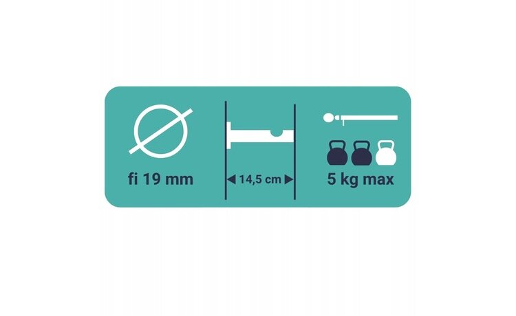 Karnisz pojedynczy nowoczesny fi 19 efekt stali Moon