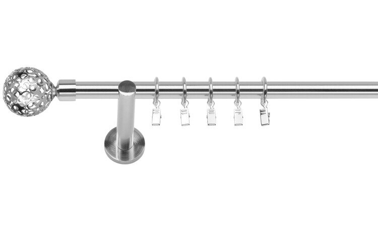 Karnisz pojedynczy nowoczesny fi 19 efekt stali Moon