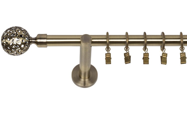 Karnisz pojedynczy nowoczesny fi 19 złoto antyk Moon