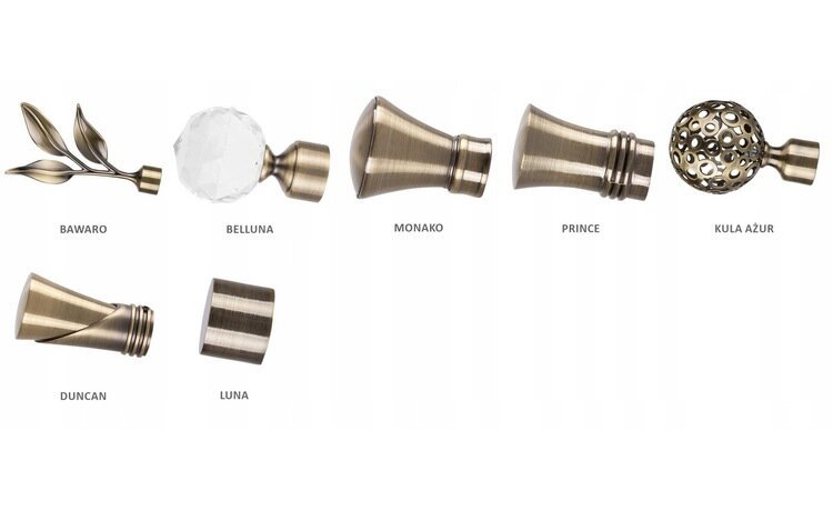 Karnisz pojedynczy nowoczesny fi 19 złoto antyk Moon