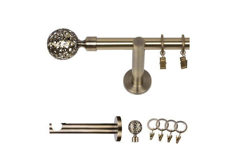 Karnisz pojedynczy nowoczesny fi 19 złoto antyk Moon