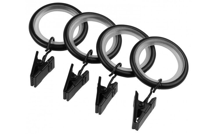 Kółka ciche z żabkami fi 25 czarny mat - 10 szt