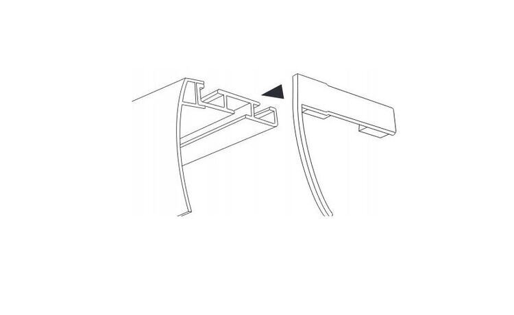 Maskownica do szyny 2+1 aluminiowej białej