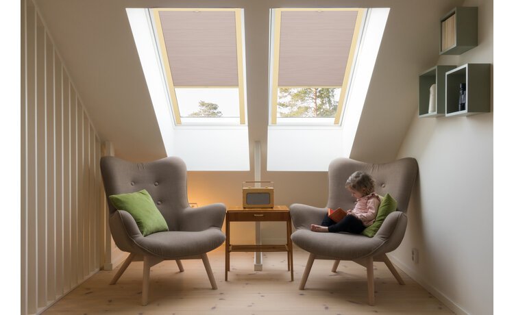 PLISA DACHOWA PLASTER MIODU DO OKNA VELUX MK06 TKANINA RÓŻ PROFIL BEŻ