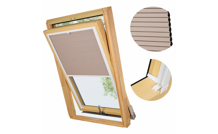 PLISA DACHOWA PLASTER MIODU DO OKNA VELUX MK06 TKANINA RÓŻ PROFIL BIAŁY