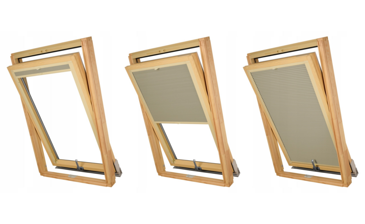 PLISA DACHOWA PLASTER MIODU DO OKNA VELUX MK08 TKANINA BEŻ PROFIL BEŻ