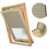 PLISA DACHOWA PLASTER MIODU DO OKNA VELUX MK08 TKANINA BEŻ PROFIL SREBRNY ANODA