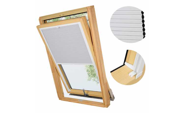 PLISA DACHOWA PLASTER MIODU DO OKNA VELUX MK08 TKANINA BIAŁA PROFIL BIAŁY