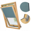 PLISA DACHOWA PLASTER MIODU DO OKNA VELUX MK08 TKANINA BŁĘKIT PROFIL SREBRNY ANODA