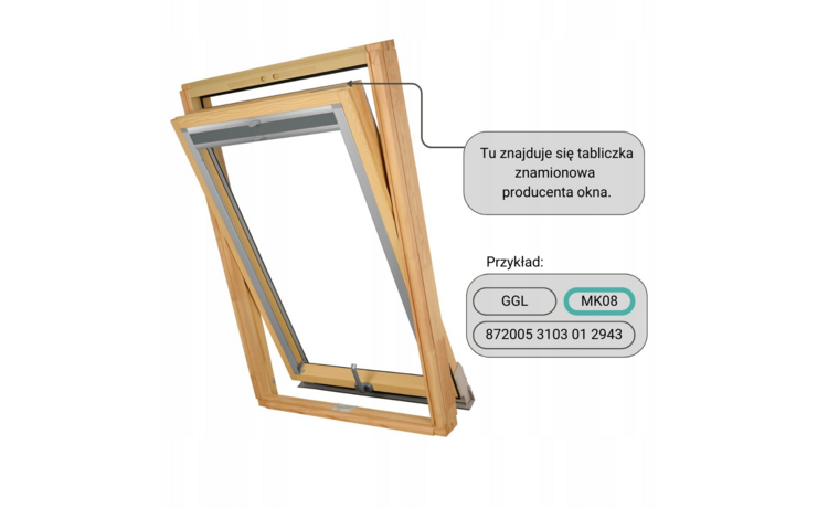 PLISA DACHOWA PLASTER MIODU DO OKNA VELUX MK08 TKANINA GRAFIT PROFIL BEŻ