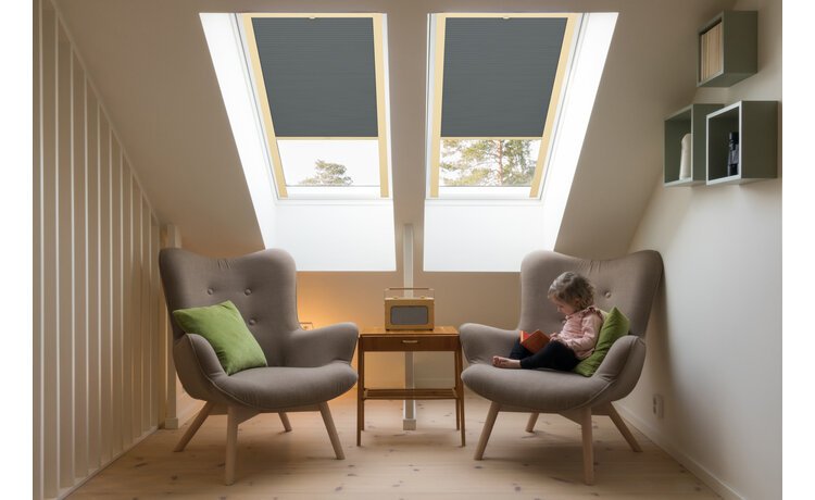 PLISA DACHOWA PLASTER MIODU DO OKNA VELUX MK08 TKANINA GRAFIT PROFIL BEŻ
