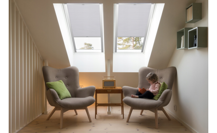PLISA DACHOWA PLASTER MIODU DO OKNA VELUX MK08 TKANINA SZARA PROFIL SREBRNY ANODA