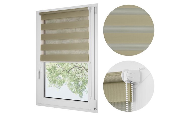 ROLETA DZIEŃ NOC SOFT BEZINWAZYJNA CIEMNO BEŻOWY