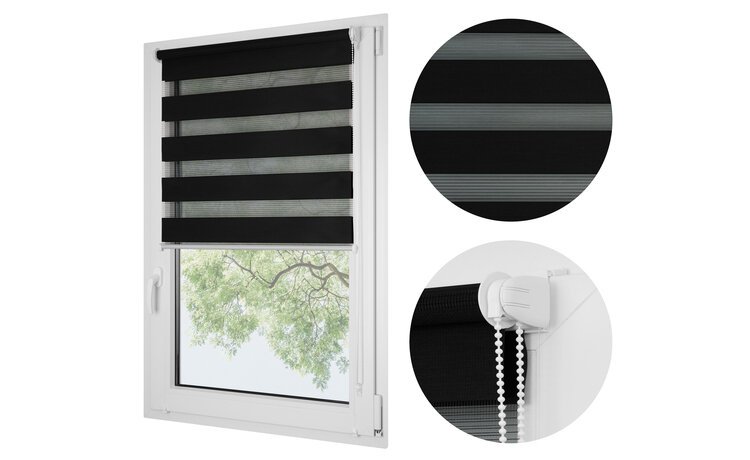 ROLETA DZIEŃ NOC SOFT BEZINWAZYJNA  CZARNA