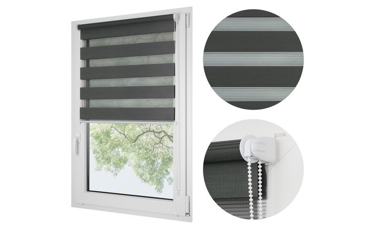 ROLETA DZIEŃ NOC SOFT BEZINWAZYJNA  GRAFITOWA