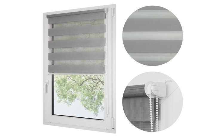 ROLETA DZIEŃ NOC SOFT BEZINWAZYJNA  SZARA