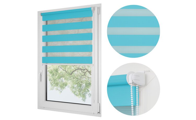 ROLETA DZIEŃ NOC SOFT BEZINWAZYJNA  TURKUSOWA