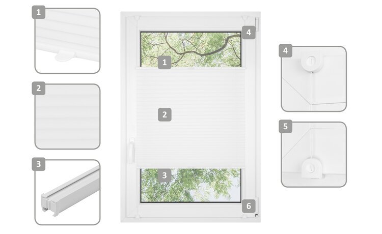 Roleta plisowana klasyczna 0800MK BIAŁY profil Biały