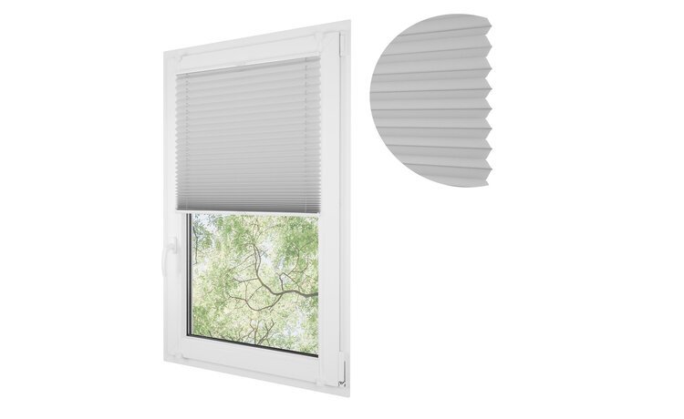 Roleta plisowana klasyczna 558MK STALOWY profil Biały