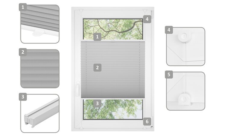 Roleta plisowana klasyczna 558MK STALOWY profil Biały