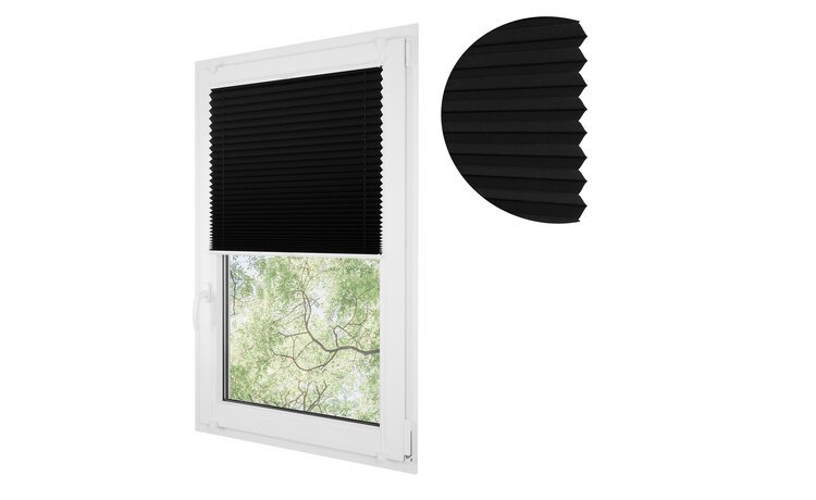 Roleta plisowana klasyczna 753MK CZARNY profil Biały