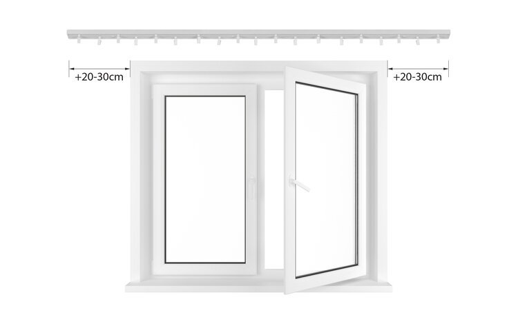 Szyna 2+1 aluminiowa biała podwójna z maskownicą i agrafkami