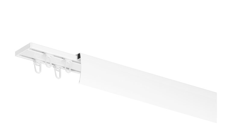 Szyna 2+1 aluminiowa biała podwójna z maskownicą i agrafkami
