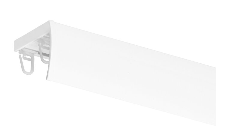 Szyna 2+1 aluminiowa biała podwójna z maskownicą i agrafkami