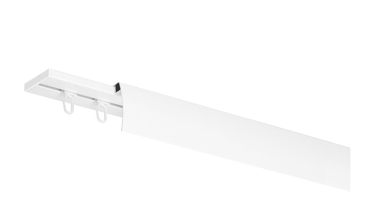 Szyna 2+1 aluminiowa biała pojedyncza z maskownicą i agrafkami