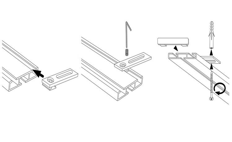 Szyna 2+1 aluminiowa biała pojedyncza/podwójna