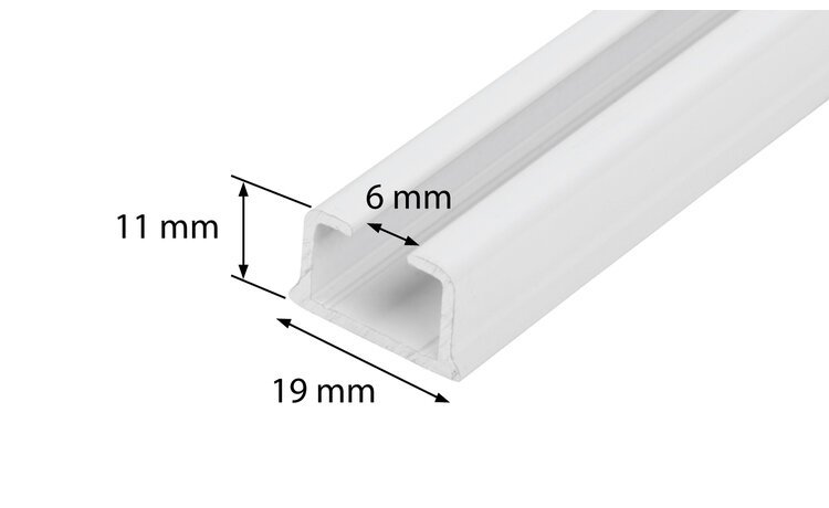 Szyna aluminiowa biała pojedyncza z agrafkami