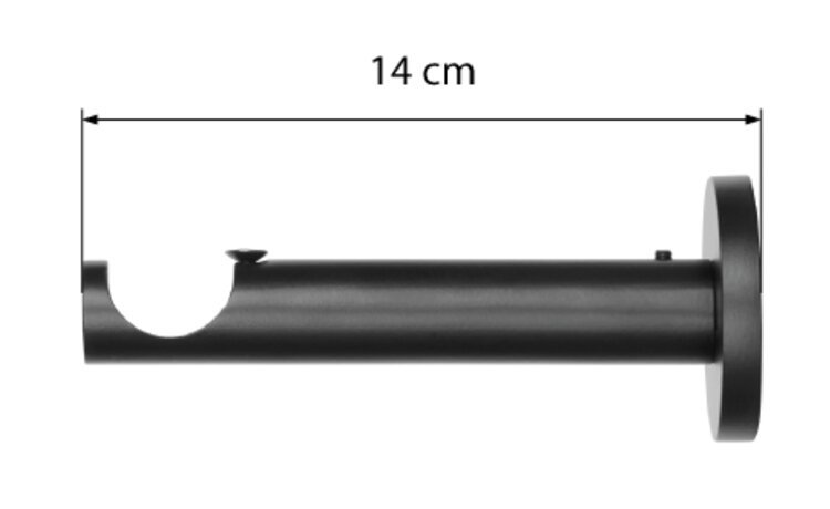 Wspornik prosty pojedynczy czarny mat fi 25